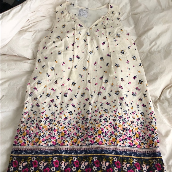 White Floral Dress w/ Tassels (Size Small) - Picture 1 of 4